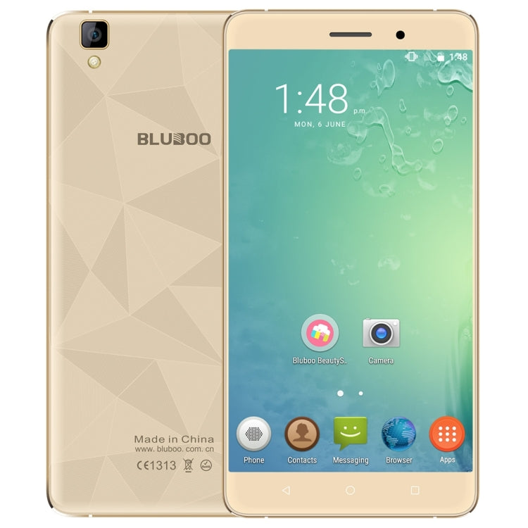 [HK Warehouse] BLUBOO Maya, 2GB+16GB, 5.5 inch Android 6.0 MTK6580A Quad Core up to 1.3GHz, Network: 3G(Gold)