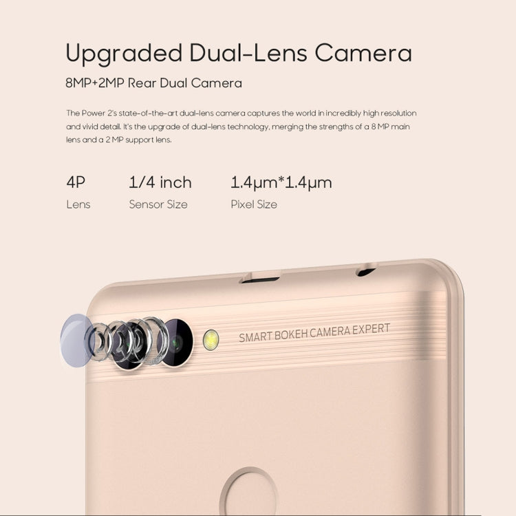 [HK Warehouse] LEAGOO POWER 2, 2GB+16GB, Dual Rear Cameras, Face ID & Fingerprint Identification, 5.0 inch Android 8.1 MT6580A Quad Core up to 1.3GHz, Network: 3G, Dual SIM
