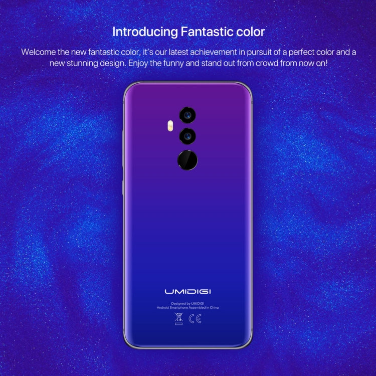 [HK Warehouse] UMIDIGI Z2, Special Edition, Global Dual 4G, 4GB+64GB, Dual Back Cameras + Dual Front Cameras, Face ID & Fingerprint Identification,  6.2 inch Sharp Android 8.1 MTK6763 (Helio P23)  Octa Core up to 2.0GHz, Network: 4G, Dual SIM(Twilight)