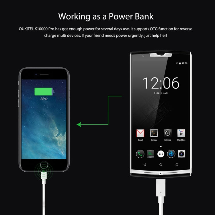 [HK Warehouse] OUKITEL K10000 Pro, 4GB+64GB, Fingerprint Identification, 10000mAh Battery, 5.5 inch Android 7.0 MTK6750T Octa Core up to 1.5GHz, Network: 4G, OTG(Black)