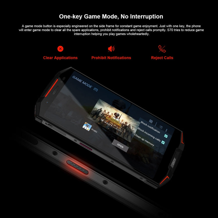 [HK Warehouse] DOOGEE S70 Rugged Phone, 6GB+64GB, IP68/IP69K Waterproof Dustproof Shockproof, MIL-STD-810G, 5500mAh Battery, Dual Back Cameras, Fingerprint Identification, 5.99 inch Android 8.1 MTK Helio P23 Octa Core up to 2.5GHz, Network: 4G