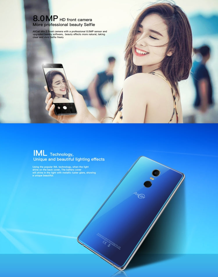 AllCall MIX2, 6GB+128GB, Face & Fingerprint Identification, 5.99 inch Android 8.1 MTK6763 Helio P23 Octa-Core up to 2.0GHz, Network: 4G, OTG, Dual SIM