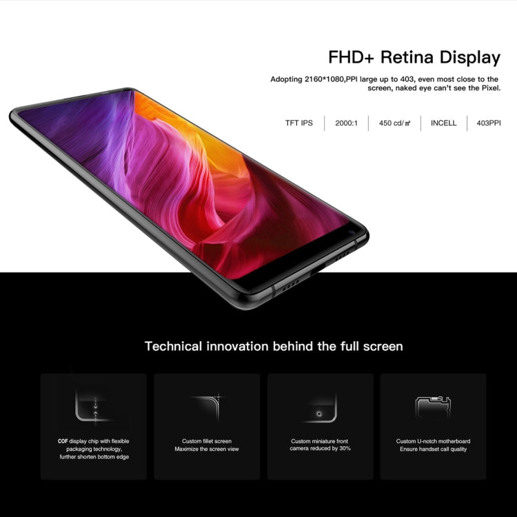 AllCall MIX2, 6GB+128GB, Face & Fingerprint Identification, 5.99 inch Android 8.1 MTK6763 Helio P23 Octa-Core up to 2.0GHz, Network: 4G, OTG, Dual SIM