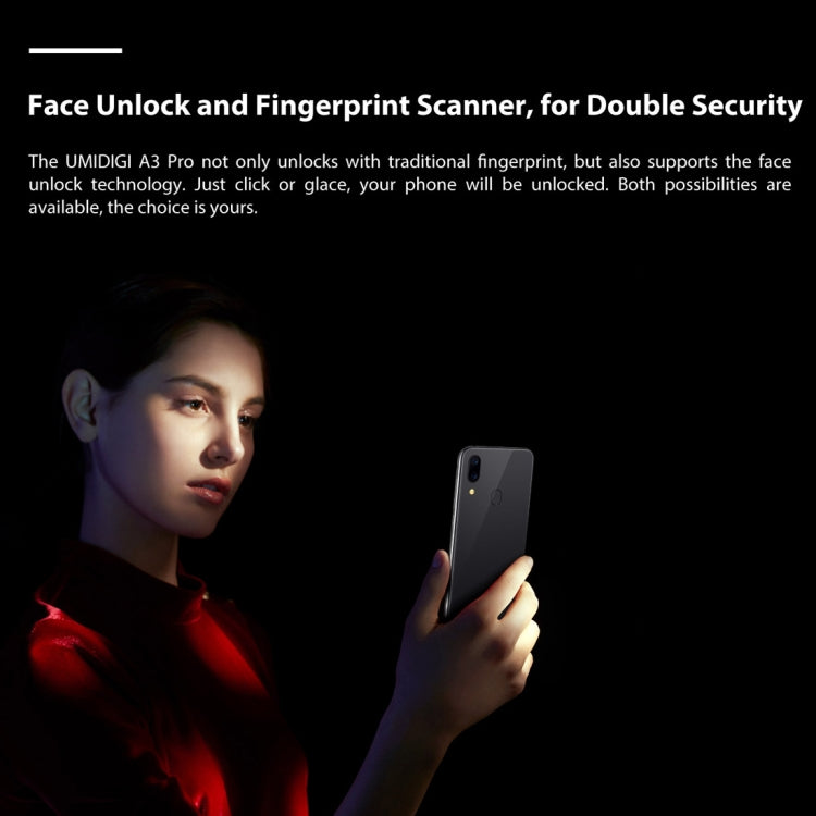 [HK Warehouse] UMIDIGI A3 Pro, Global Dual 4G, 3GB+32GB, Dual Back Cameras, Face ID & Fingerprint Identification, 5.7 inch 2.5D Full Screen Android 8.1 MTK6739 Quad Core up to 1.5GHz, Network: 4G, Dual SIM(Twilight)