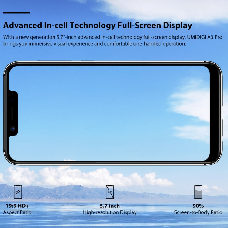 [HK Warehouse] UMIDIGI A3 Pro, Global Dual 4G, 3GB+32GB, Dual Back Cameras, Face ID & Fingerprint Identification, 5.7 inch 2.5D Full Screen Android 8.1 MTK6739 Quad Core up to 1.5GHz, Network: 4G, Dual SIM(Twilight)