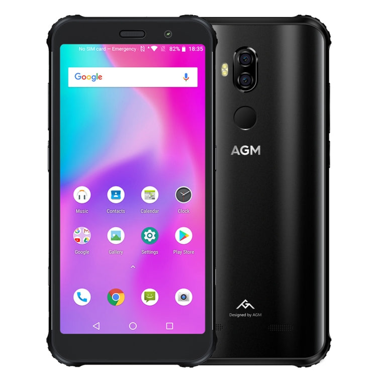 [HK Warehouse] AGM X3 Rugged Phone, 8GB+256GB, IP68 Waterproof Dustproof Shockproof, Face ID & Fingerprint Identification, 4100mAh Battery, 5.99 inch Android 8.1 Qualcomm SDM845 Octa Core, Network: 4G, OTG, NFC, Wireless Charging(Black)