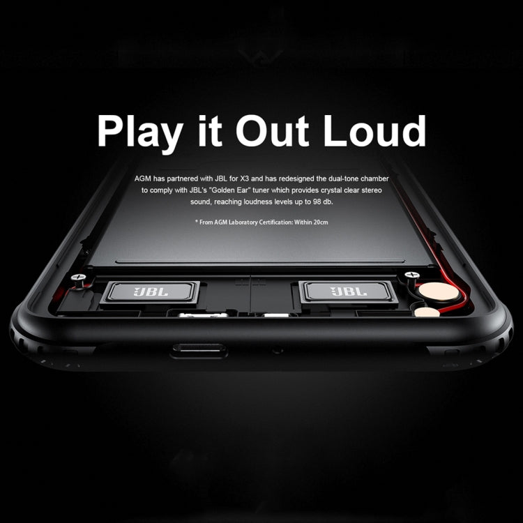 [HK Warehouse] AGM X3 Rugged Phone, 8GB+256GB, IP68 Waterproof Dustproof Shockproof, Face ID & Fingerprint Identification, 4100mAh Battery, 5.99 inch Android 8.1 Qualcomm SDM845 Octa Core, Network: 4G, OTG, NFC, Wireless Charging(Black)