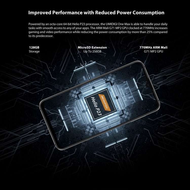[HK Warehouse] UMIDIGI One Max, 4GB+128GB, Global Band Dual 4G, US Version, Dual Back Cameras, Face ID & Side Fingerprint Identification,  6.3 inch Android 8.1 MTK Helio P23 Octa Core up to 2.0GHz, Network: 4G, NFC, OTG, Dual SIM