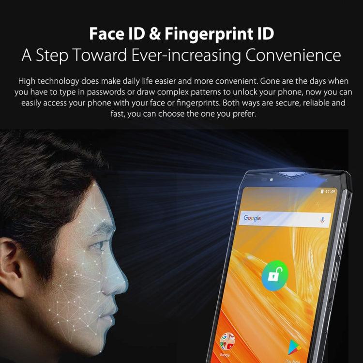 [HK Warehouse] Ulefone Power 5, 6GB+64GB, Dual Back Cameras + Dual Front Cameras, 13000mAh Battery, Face & Fingerprint Identification, 6.0 inch Android 8.1 MTK6763 Octa Core 64-bit up to 2.0GHz, Network: 4G, Wireless Charge, OTG, VoLTE(Dark Gray)
