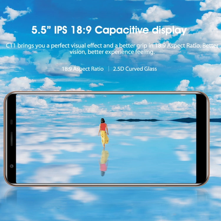 [HK Warehouse] OUKITEL C11, 1GB+8GB, Dual Back Cameras, 5.5 inch Android 8.1 MTK6580A Quad Core, Network: 3G, Dual SIM