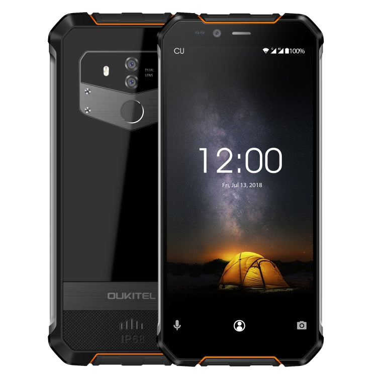 [HK Warehouse] OUKITEL WP1 Rugged Phone, 4GB+64GB, IP68 Waterproof Shockproof Dustproof, Dual Back Cameras, Fingerprint Identification, 5000mAh Battery, 5.5 inch Android 8.1 MTK6763 Octa Core up to 2.0GHz, Network: 4G, OTG, Wireless Charging(Orange)