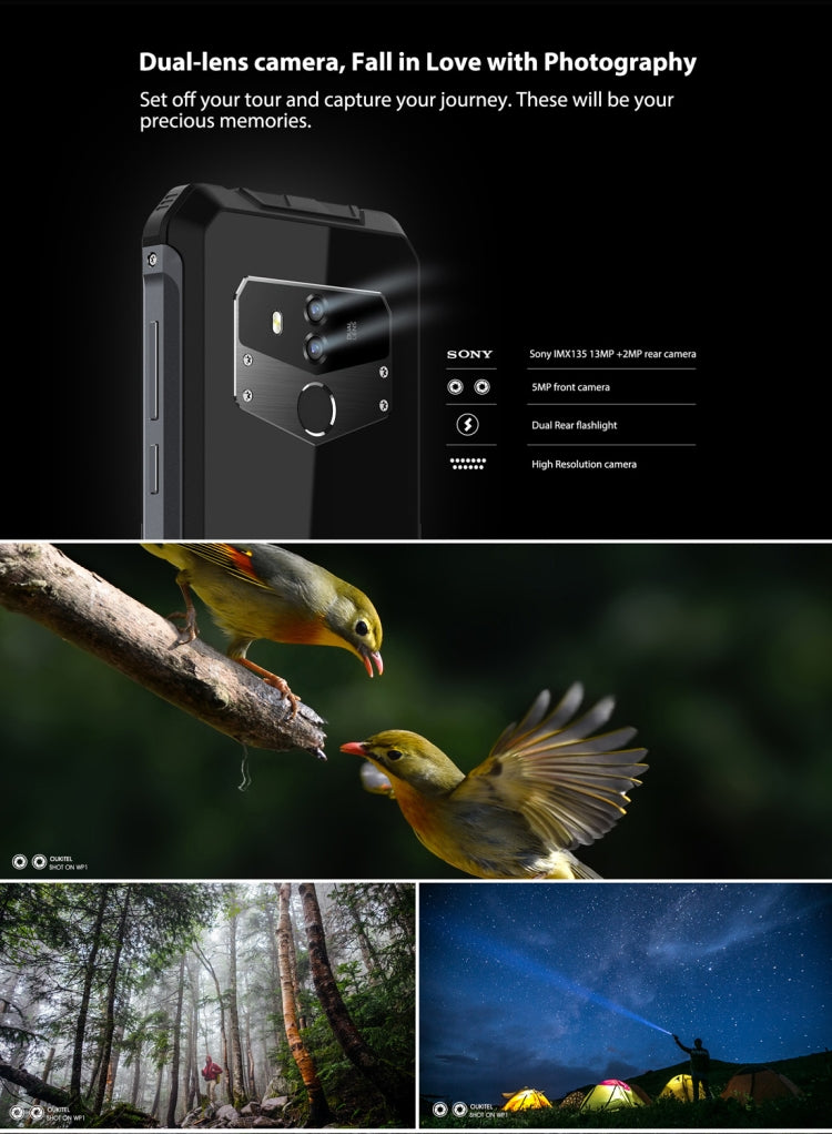 [HK Warehouse] OUKITEL WP1 Rugged Phone, 4GB+64GB, IP68 Waterproof Shockproof Dustproof, Dual Back Cameras, Fingerprint Identification, 5000mAh Battery, 5.5 inch Android 8.1 MTK6763 Octa Core up to 2.0GHz, Network: 4G, OTG, Wireless Charging(Orange)
