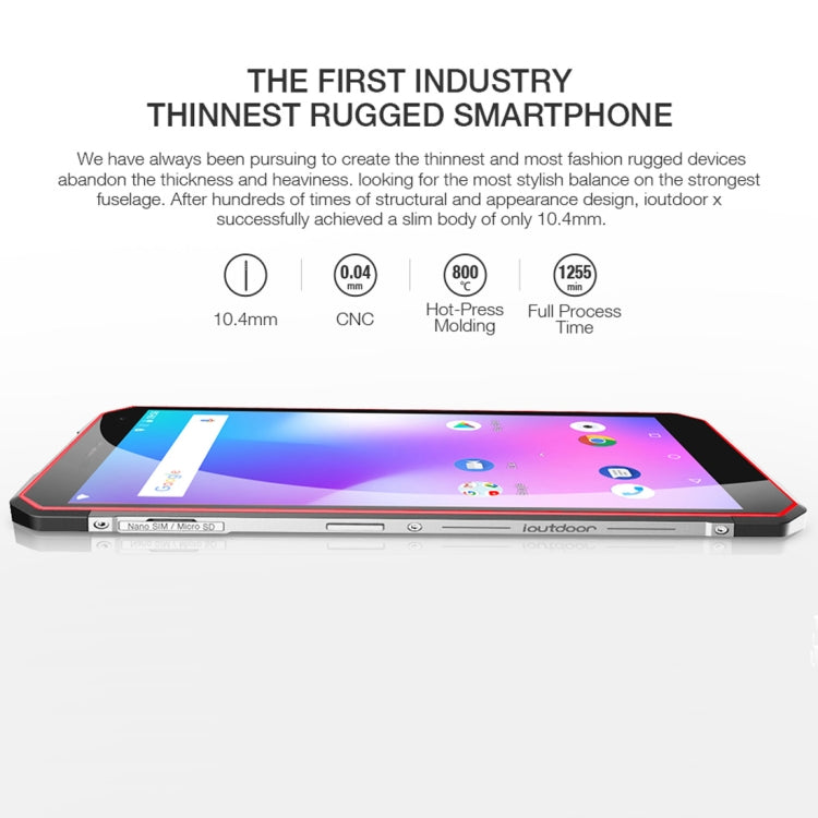 ioutdoor X Rugged Phone, Dual 4G, 6GB+128GB, IP68 Waterproof Shockproof Dustproof, Dual Back Cameras, Face ID & Fingerprint Identification, 5.7 inch Android 8.1 MTK6763 Octa Core up to 2.0GHz, Network: 4G, Dual SIM, NFC, OTG