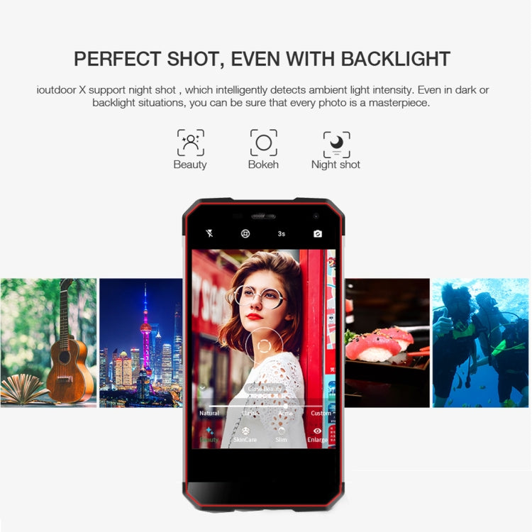 ioutdoor X Rugged Phone, Dual 4G, 6GB+128GB, IP68 Waterproof Shockproof Dustproof, Dual Back Cameras, Face ID & Fingerprint Identification, 5.7 inch Android 8.1 MTK6763 Octa Core up to 2.0GHz, Network: 4G, Dual SIM, NFC, OTG
