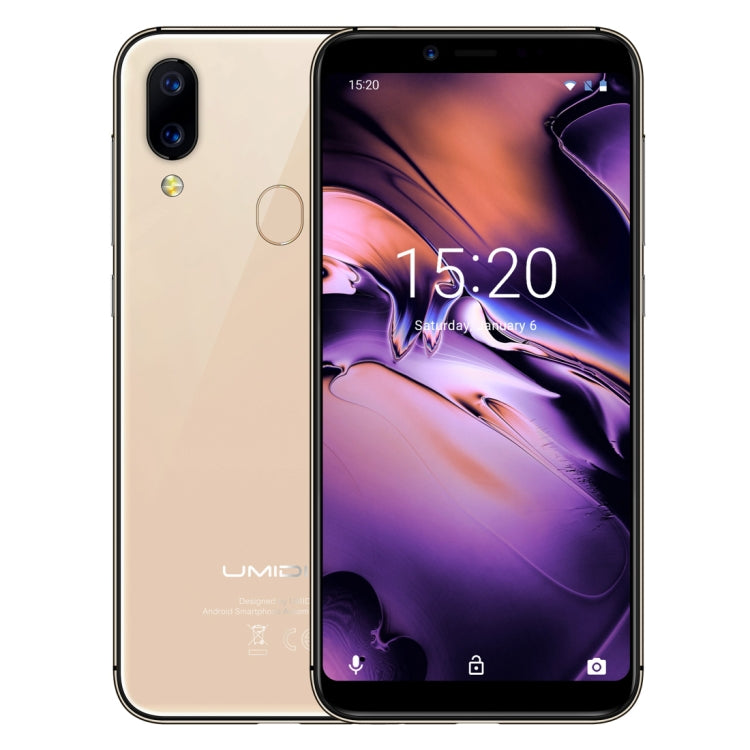 UMIDIGI A3, Dual 4G, 2GB+16GB, Dual Back Cameras, Face ID & Fingerprint Identification, 5.5 inch 2.5D Full Screen Android 8.1 MTK6739 Quad Core up to 1.5GHz, Network: 4G, Dual SIM