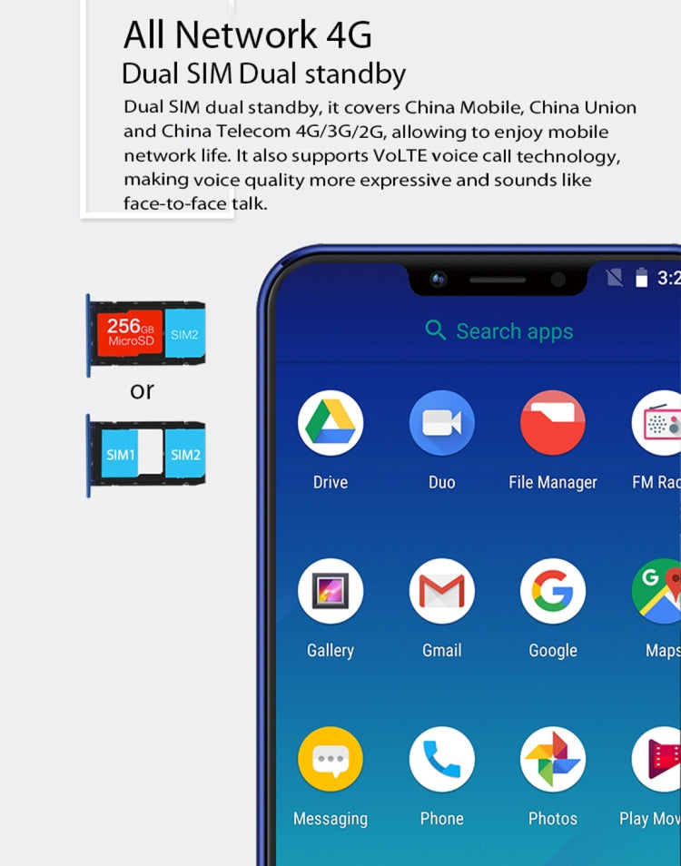 Meiigoo S9, 4GB+32GB, Dual Back Cameras, Face & Fingerprint Identification, 6.18 inch Notch Screen Android 8.1 MTK6750 Octa Core up to 1.5GHz, Network: 4G