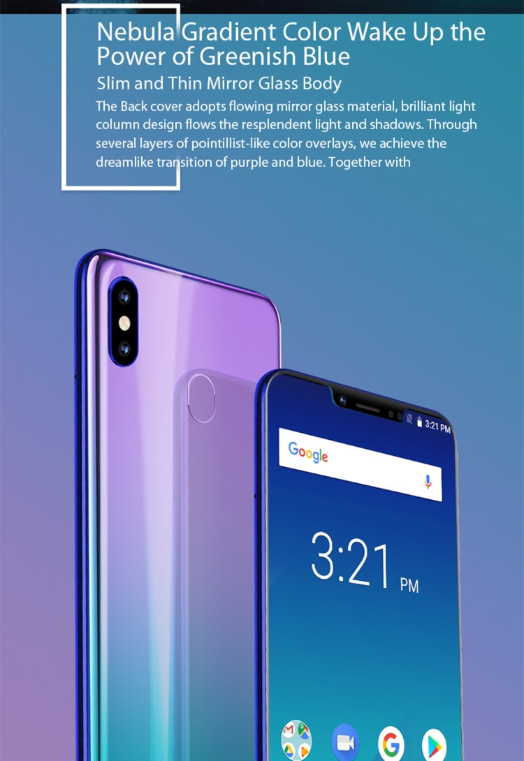 Meiigoo S9, 4GB+32GB, Dual Back Cameras, Face & Fingerprint Identification, 6.18 inch Notch Screen Android 8.1 MTK6750 Octa Core up to 1.5GHz, Network: 4G