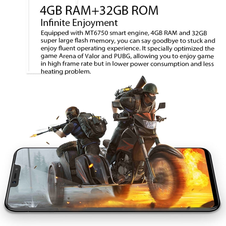Meiigoo S9, 4GB+32GB, Dual Back Cameras, Face & Fingerprint Identification, 6.18 inch Notch Screen Android 8.1 MTK6750 Octa Core up to 1.5GHz, Network: 4G