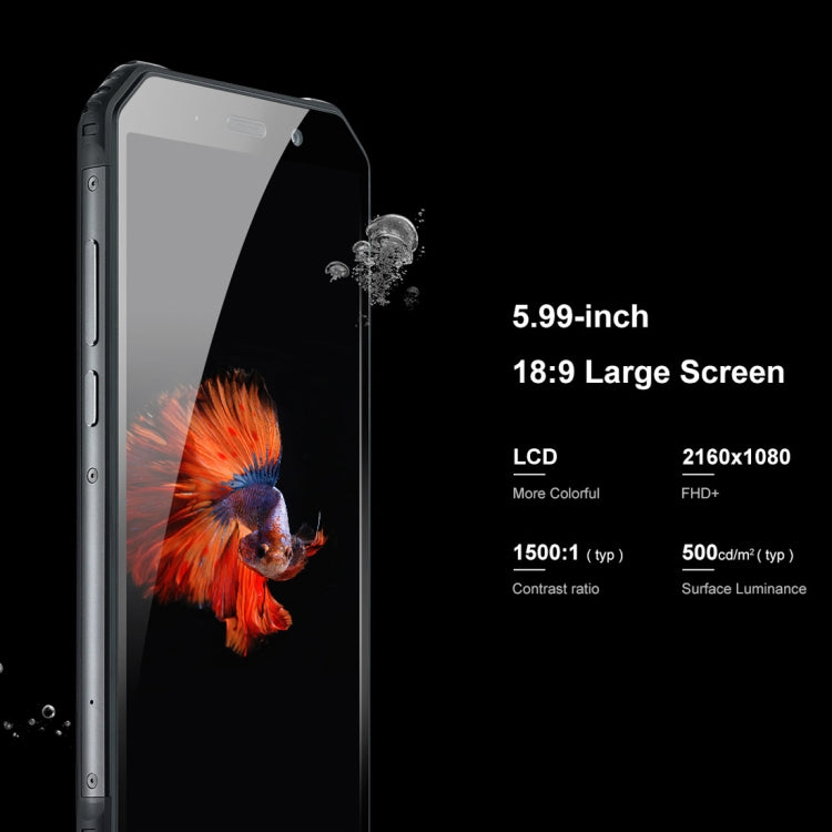 AGM A9 Rugged Phone, 3GB+32GB, IP68 Waterproof Dustproof Shockproof, Fingerprint Identification, 5400mAh Battery, 5.99 inch Android 8.1 Qualcomm SDM450 Octa Core, Network: 4G, OTG, NFC (Black)