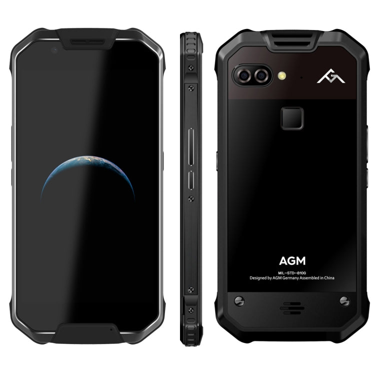 AGM X2 SE Triple Proofing Phone, 6GB+64GB, Fingerprint Identification, Dual 12.0MP Back Cameras, 6000mAh Battery, IP68 Waterproof Dustproof Shockproof, 5.5 inch Android 7.1 Qualcomm Snapdragon 653 MSM8976SG Octa Core, Network: 4G, OTG, NFC(Black)