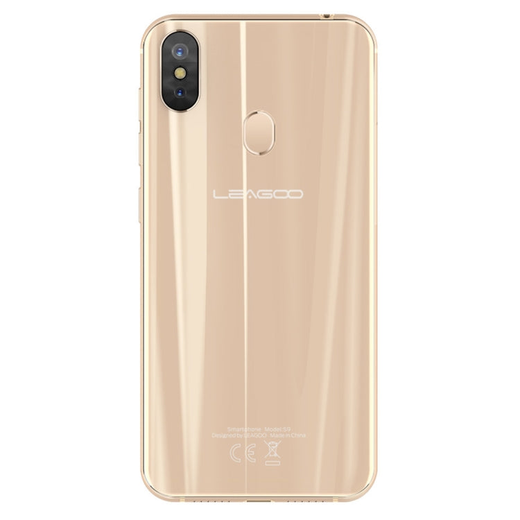 [HK Warehouse] LEAGOO S9, 4GB+32GB, Dual Back Cameras, Face & Fingerprint Identification, 5.85 inch Android 8.1 MTK6750 Octa Core up to 1.5GHz, Network: Dual 4G, OTG, VoLTE, Dual SIM(Gold)