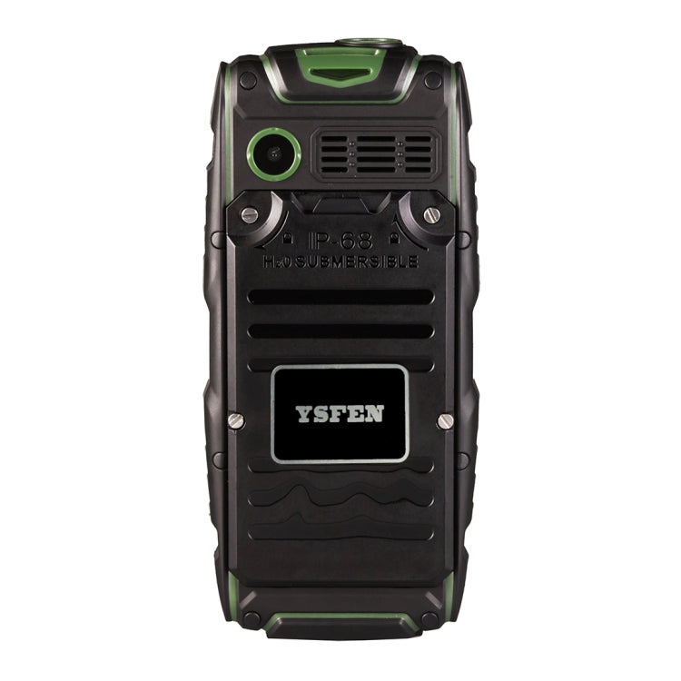 F8 Triple Proofing Phone, Dual SIM, IP68 Waterproof Shockproof Dustproof, 2.4 inch, SC6531CA Chipset, 21 Keys, LED Flashlight, FM, TF, Bluetooth(Green)