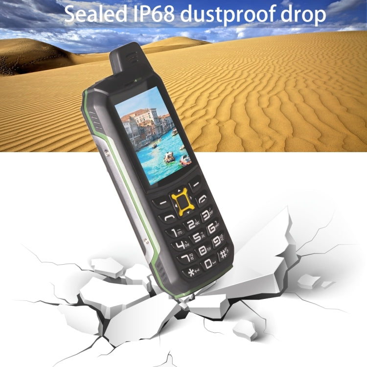 M21 Triple Proofing Phone, Dual SIM, IP68 Waterproof Shockproof Dustproof,  2.0 inch, SC6531CA Chipset, 21 Keys, LED Flashlight, FM, TF, Bluetooth(Green)