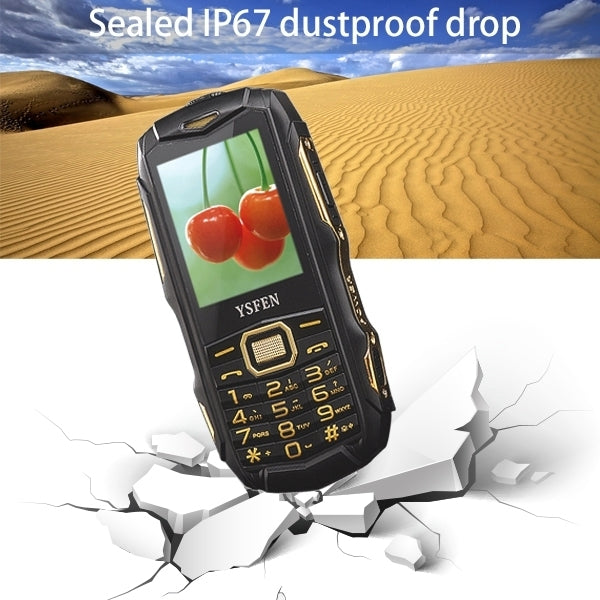 Y809 Triple Proofing Phone, Dual SIM, IP67 Waterproof Shockproof Dustproof,  2.4 inch, SC6531CA Chipset, 21 Keys, LED Flashlight, FM, TF, Bluetooth
