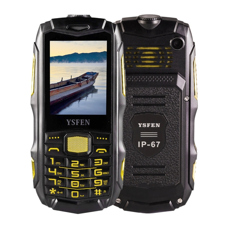 Y809A Triple Proofing Phone, Dual SIM, IP67 Waterproof Shockproof Dustproof,  2.4 inch, SC6531CA Chipset, 21 Keys, LED Flashlight, FM, TF, Bluetooth(Black)