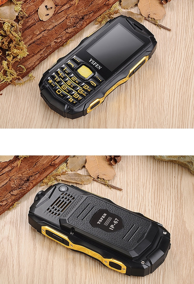 Y809A Triple Proofing Phone, Dual SIM, IP67 Waterproof Shockproof Dustproof,  2.4 inch, SC6531CA Chipset, 21 Keys, LED Flashlight, FM, TF, Bluetooth(Black)