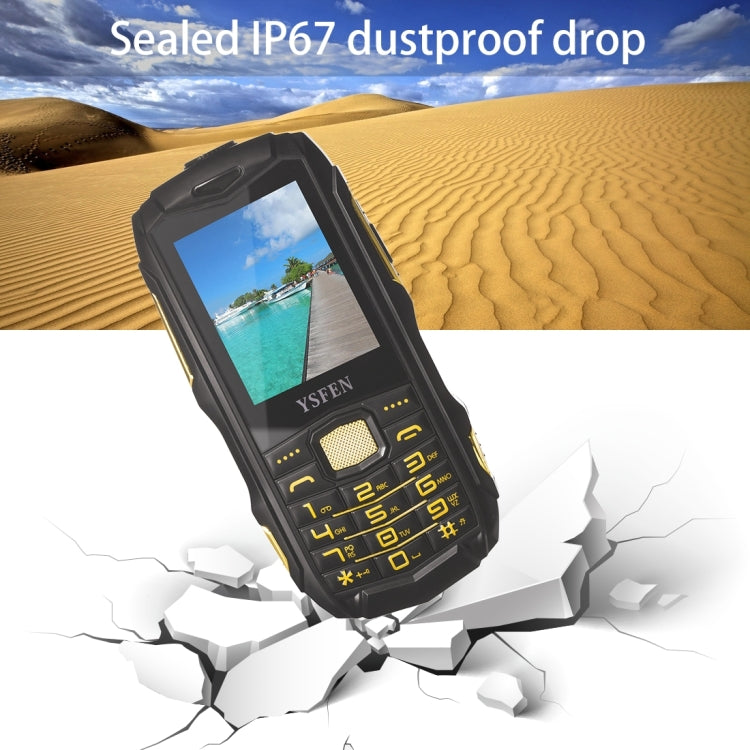 Y809A Triple Proofing Phone, Dual SIM, IP67 Waterproof Shockproof Dustproof,  2.4 inch, SC6531CA Chipset, 21 Keys, LED Flashlight, FM, TF, Bluetooth(Black)