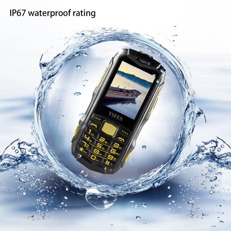 Y809A Triple Proofing Phone, Dual SIM, IP67 Waterproof Shockproof Dustproof,  2.4 inch, SC6531CA Chipset, 21 Keys, LED Flashlight, FM, TF, Bluetooth(Black)