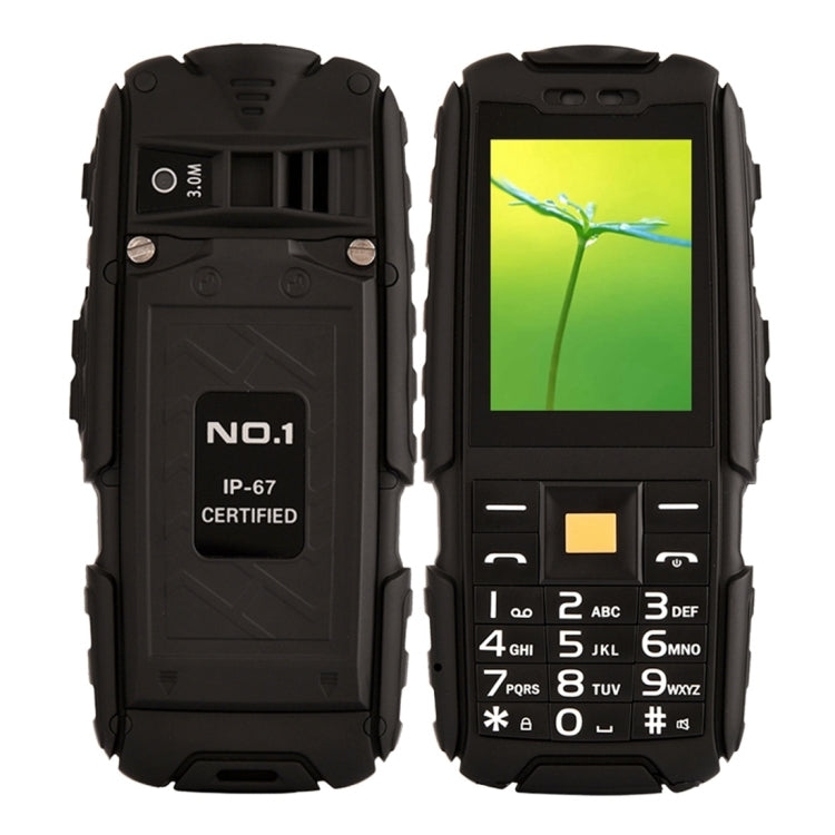 DTNO.1 A9 Triple Proofing Phone, 4800mAh Battery, IP67 Waterproof Shockproof Dustproof,  2.4 inch, MTK6261 Chipset, 21 Keys, LED Flashlight, FM, Dual SIM