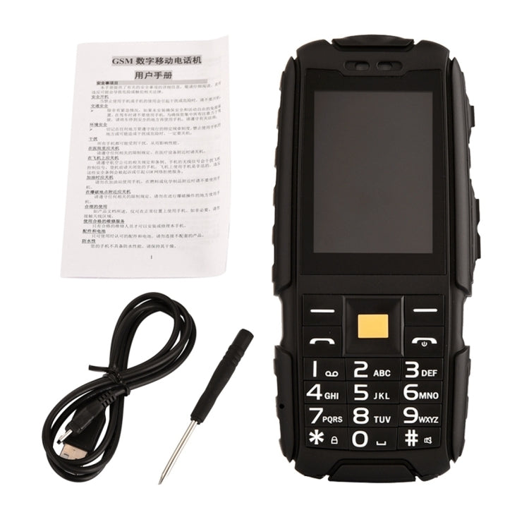 DTNO.1 A9 Triple Proofing Phone, 4800mAh Battery, IP67 Waterproof Shockproof Dustproof,  2.4 inch, MTK6261 Chipset, 21 Keys, LED Flashlight, FM, Dual SIM