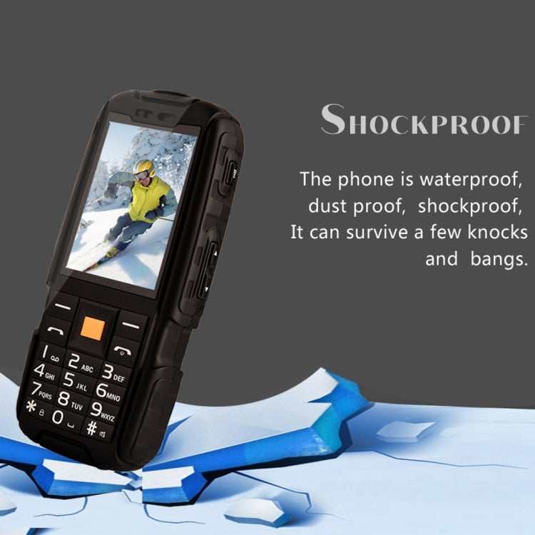 DTNO.1 A9 Triple Proofing Phone, 4800mAh Battery, IP67 Waterproof Shockproof Dustproof,  2.4 inch, MTK6261 Chipset, 21 Keys, LED Flashlight, FM, Dual SIM