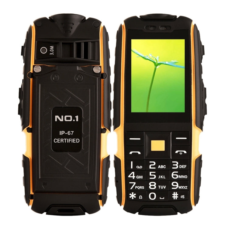 DTNO.1 A9 Triple Proofing Phone, 4800mAh Battery, IP67 Waterproof Shockproof Dustproof,  2.4 inch, MTK6261 Chipset, 21 Keys, LED Flashlight, FM, Dual SIM