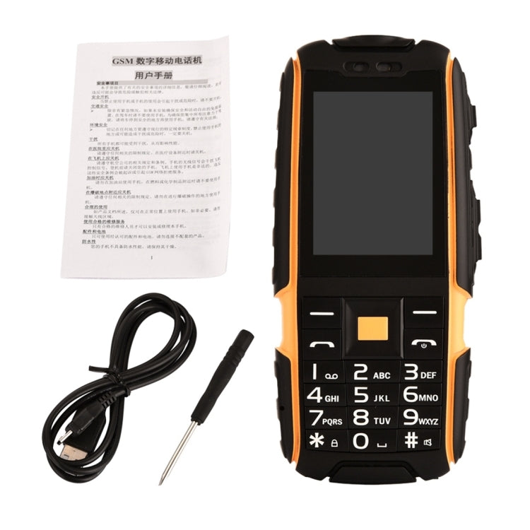 DTNO.1 A9 Triple Proofing Phone, 4800mAh Battery, IP67 Waterproof Shockproof Dustproof,  2.4 inch, MTK6261 Chipset, 21 Keys, LED Flashlight, FM, Dual SIM