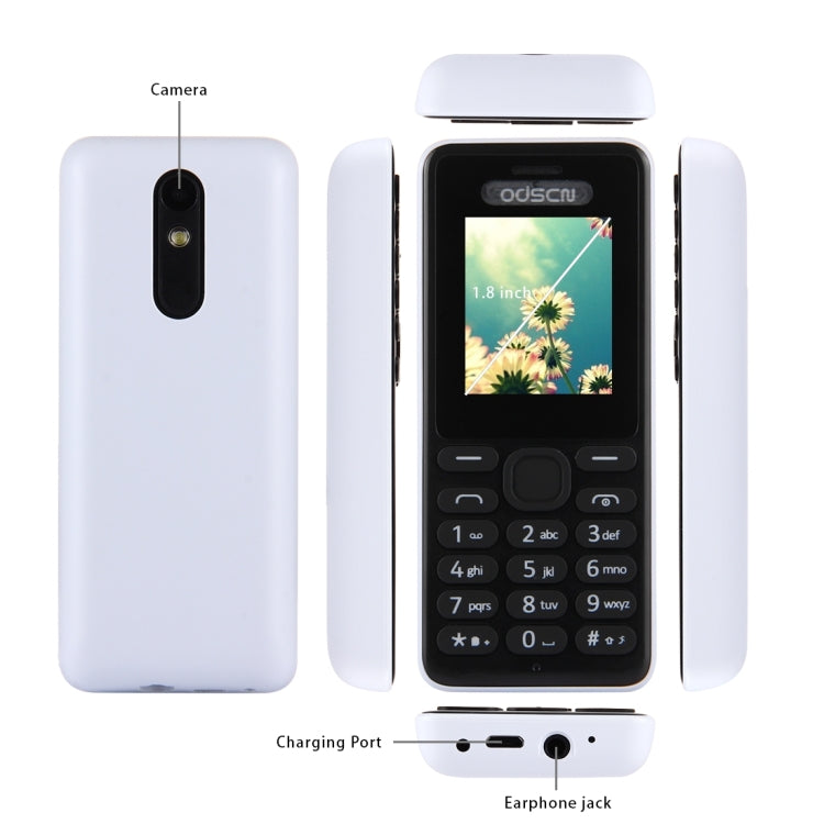 ODSCN 108 Feature Phone, 1.77 inch, MTK6225, Bluetooth, FM, Flashlight, Dual SIM, Dual Band