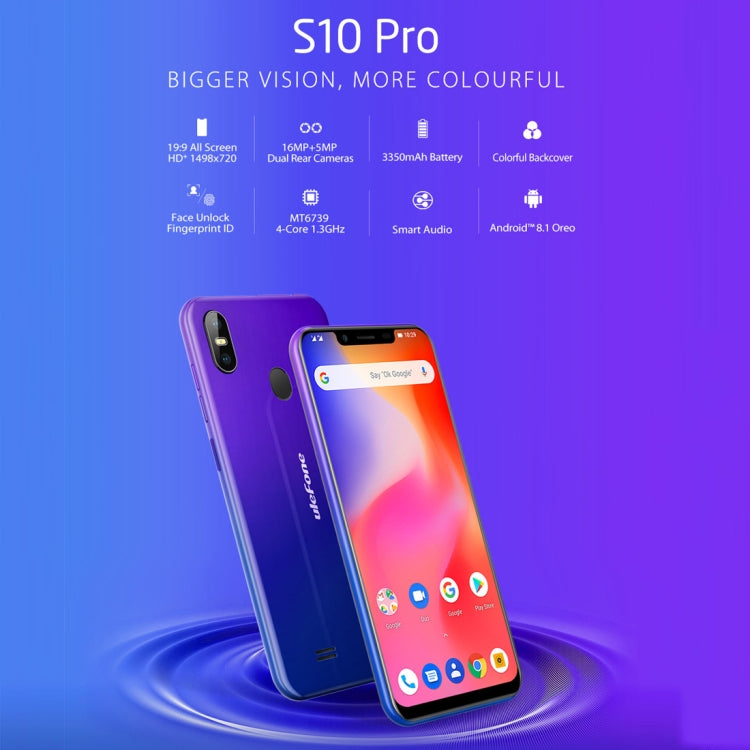 [HK Warehouse] Ulefone S10 Pro,  2GB+16GB, Dual Back Cameras, Face ID & Fingerprint Identification, 5.7 inch Android 8.1 MTK6739WA Quad-core 64-bit up to 1.3GHz, Network: 4G, OTG, Dual SIM