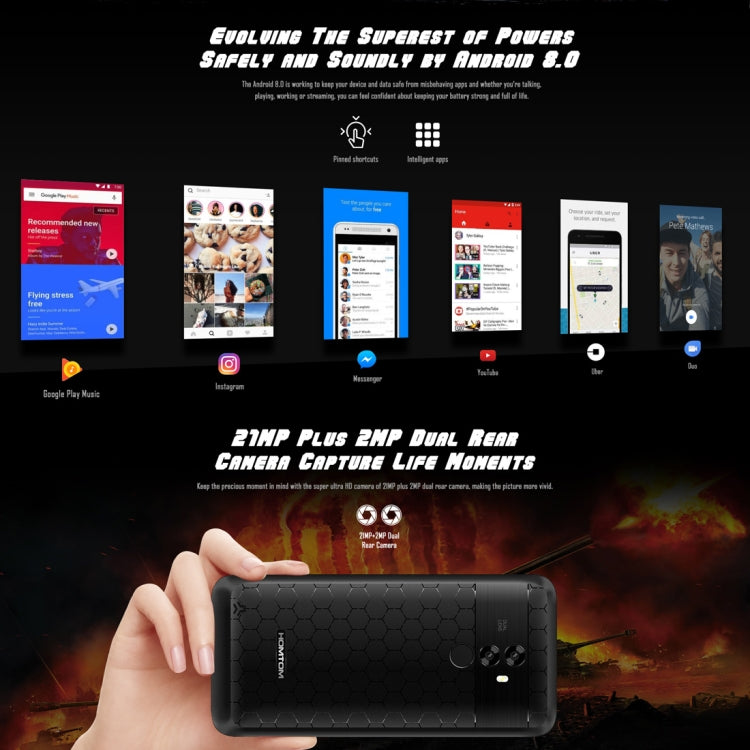 [HK Warehouse] HOMTOM S99, 4GB+64GB, Dual Back Cameras, Face ID & Fingerprint Identification, 6200mAh Battery, 5.5 inch Android 8.0 MTK6750 Octa Core up to 1.5GHz, Network: 4G, Dual SIM, OTG, OTA