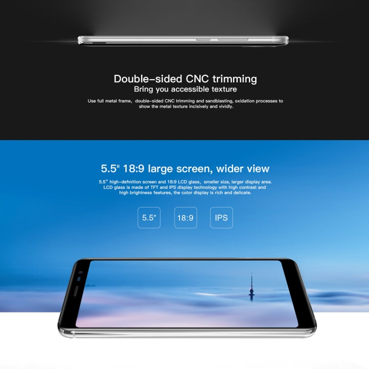 AllCall Rio X, 1GB+8GB, Dual Back Cameras, 5.5 inch Android 8.1 MTK6580M Quad Core, Network: 3G, Dual SIM