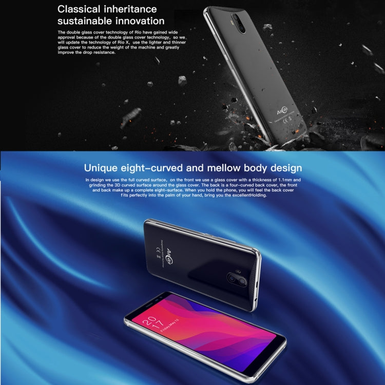 AllCall Rio X, 1GB+8GB, Dual Back Cameras, 5.5 inch Android 8.1 MTK6580M Quad Core, Network: 3G, Dual SIM