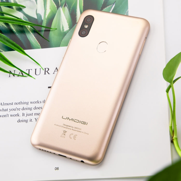 [HK Warehouse] UMIDIGI F1, 4GB+128GB, EU Version, Dual Back Cameras, 5150mAh Battery, Face ID & Fingerprint Identification, 6.3 inch Full Screen Android 9.0 MTK Helio P60 Octa Core up to 2.0GHz, Network: 4G, OTG, NFC, Dual SIM(Gold)