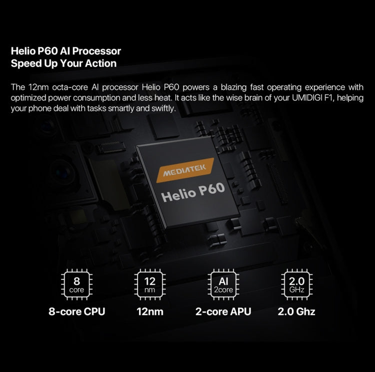 [HK Warehouse] UMIDIGI F1, 4GB+128GB, EU Version, Dual Back Cameras, 5150mAh Battery, Face ID & Fingerprint Identification, 6.3 inch Full Screen Android 9.0 MTK Helio P60 Octa Core up to 2.0GHz, Network: 4G, OTG, NFC, Dual SIM(Gold)