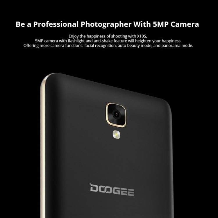 [HK Warehouse] DOOGEE X10S, 1GB+8GB, 5.0 inch Android GO MTK6580M Quad Core up to 1.3GHz, Network: 3G, OTA, Dual SIM
