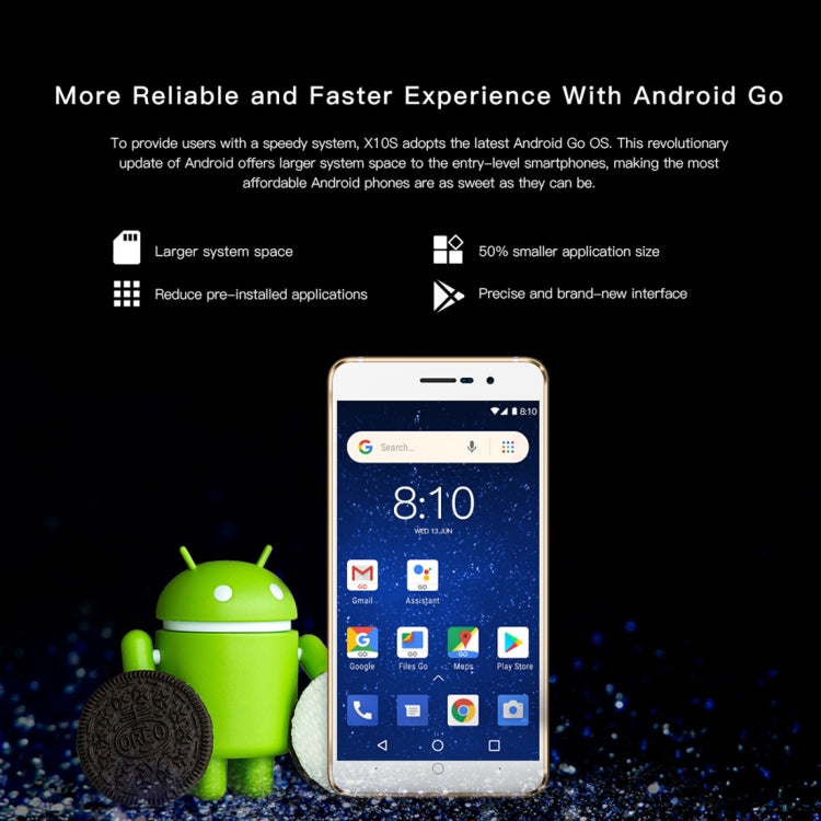 [HK Warehouse] DOOGEE X10S, 1GB+8GB, 5.0 inch Android GO MTK6580M Quad Core up to 1.3GHz, Network: 3G, OTA, Dual SIM