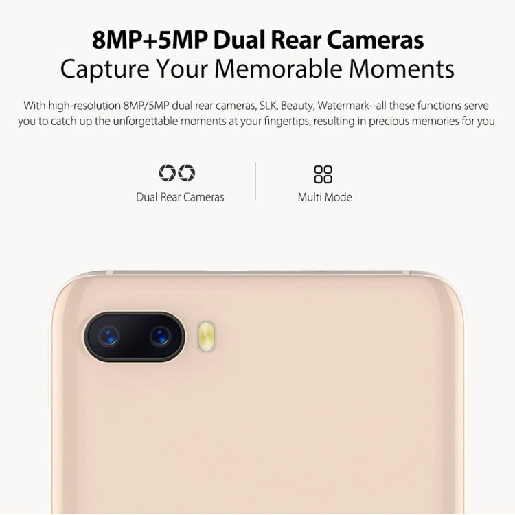[HK Warehouse] Ulefone S1, 1GB+8GB, Dual Back Cameras, Face Identification, 5.5 inch Android GO 8.1 MTK6580 Quad-core 64-bit up to 1.3GHz, Network: 3G, Dual SIM