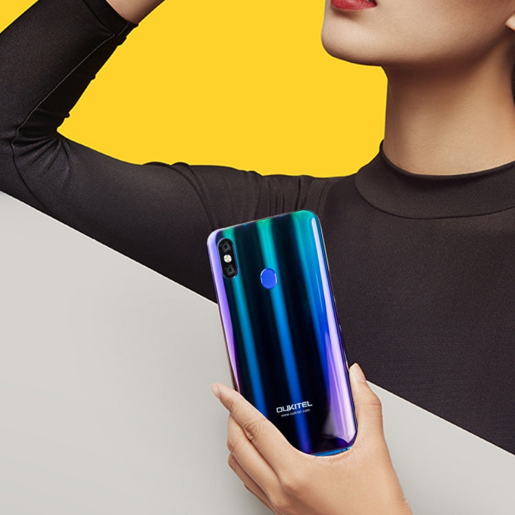 [HK Warehouse] OUKITEL U23, 6GB+64GB, Dual Back Cameras, Face ID & Fingerprint Identification, 6.18 inch Android 8.1 MTK6763T Helio P23 Octa Core up to 2.0GHz, Network: 4G, Dual SIM, OTG, OTA(Gradient Blue)