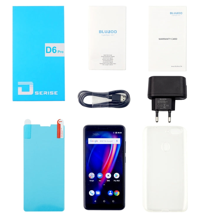 [HK Warehouse] BLUBOO D6 Pro, 2GB+16GB, Dual Back Cameras, Face ID & Fingerprint Identification, 5.5 inch 2.5D Curved Android 8.1 MTK6739V Quad Core up to 1.5GHz, Network: 4G, Dual SIM(Black)