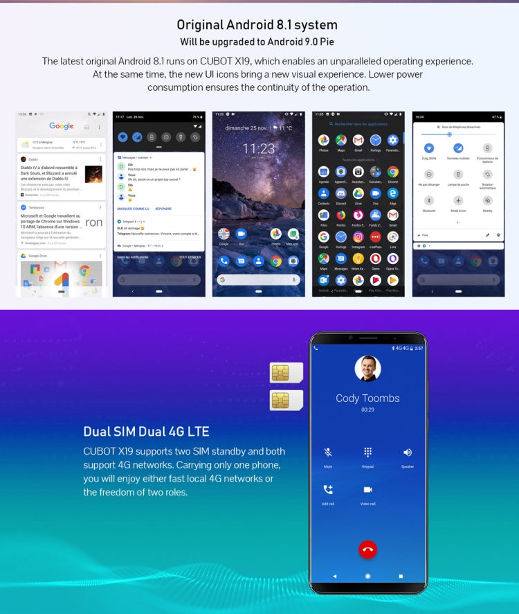 [HK Warehouse] CUBOT X19, 4GB+64GB, Dual Back Cameras, Fingerprint Identification, 4000mAh Battery, 5.93 inch Android 8.1 MTK6763T Helio P23 Octa Core 64Bit up to 2.5GHz, Network: 4G, Dual SIM